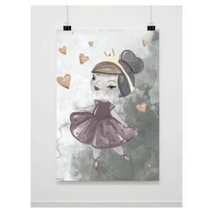 Dětský malovaný plakát na stěnu - princezna, PP165 A4