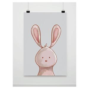 Šedý dekorační plakát s malovaným zajíčkem, PP170 A3