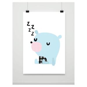 Spící medvěd, dekorační plakát do pokoje, PP175 A3