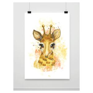Akvarelový Dekorační Plakát se žirafou, PP183 A3