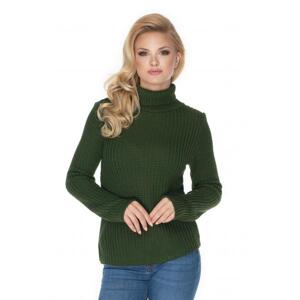 Zelený pletený rolák s dlouhým rukávem, PKB1136 40036 UNI