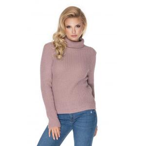 Pletený rolák s dlouhým rukávem v starorůžové barvě, PKB1138 40036 UNI