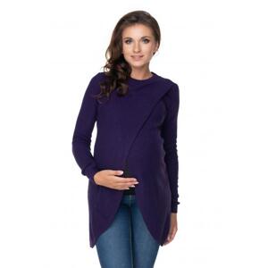 Fialový těhotenský svetr asymetrického střihu, PKB1174 70027 UNI