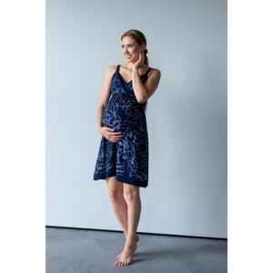 Modrá těhotenská a kojící noční košile na ramínka, ry0732-XL XL