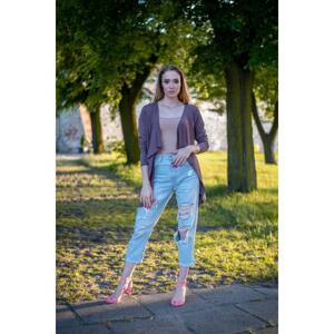 Tenký letní dámský kardigan kapučínové barvy, ry0732-XXL XXL