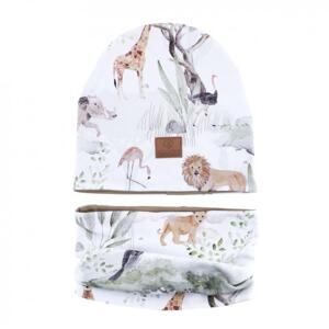 Dětský komplet čepice a komína s motivem Savany, MA1925 Sawanna 48-50 cm