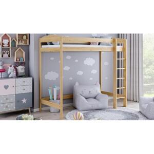 Dětská postel s žebříkem - 160x80 cm, MW1 ANTRESOLA Z ŁUKIEM Bílá 160 cm