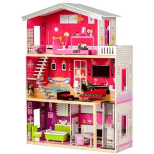 Dřevěný domeček pro panenky s výtahem, Multi__4118
