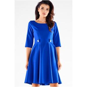 Dámské rozšířené šaty v modré barvě, A562 M