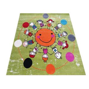 Barevný koberec s motivem Slunce a dětí, BEL-117-200X200 200x200cm