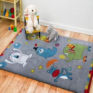 Barevný koberec s motivem Veselá zvířátka, MON-11-400X500 400x500cm