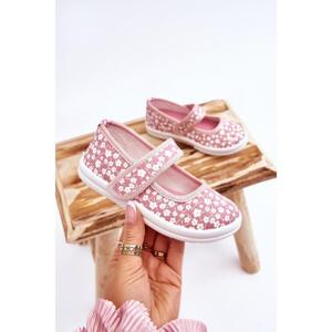 Květované růžové balerínky pro dívky, ZC72/ZC73 PINK__24161-26 26
