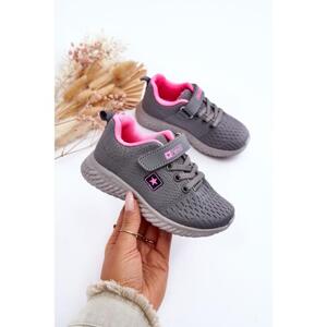 Sportovní šedé tenisky na suchý zip, 22DZ23-4843 GREY__26426-27 27