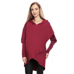Těhotenská a kojící bavlněná mikina s kapucí v bordó barvě, PKB912 0146 L/XL