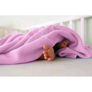 Měkká pletená deka ve světle růžové barvě, PKB938 K002 90x90 cm