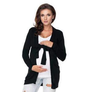 Černý dlouhý kardigán s vázáním kolem pasu pro dámy, PKB1005 40043 UNI