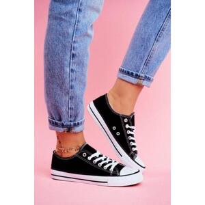 Černé klasické tenisky pro dámy, XL03 BLACK/WHITE__11369-41 41