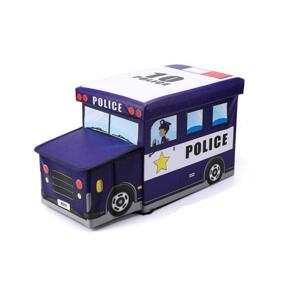 Modrý koš na hračky v podobě policejního auta, OR16WZ5