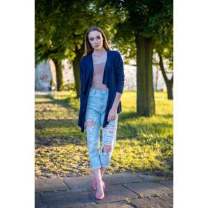 Tenký letní dámský kardigan tmavě modré barvy, ry0732-XL XL