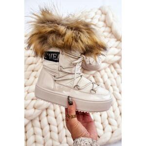 Dívčí béžové sněhule, HY847-8 BEIGE__23628-32 32