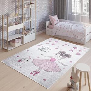 Dětský koberec s malou holčičkou a pejskem, TAP__9731 PRINT EMMA-120x170 120x170cm