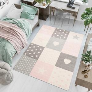 Růžový koberec se vzory, TAP__C573A LAZUR-80x150 80x150cm