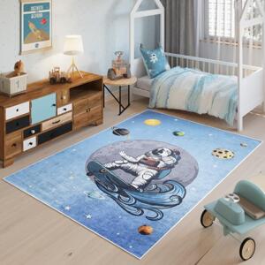 Modrý dětský koberec s kosmonautem, TAP__9731 PRINT EMMA-140x200 140x200cm