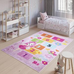 Dívčí růžový koberec s vílou, TAP__9731 PRINT EMMA-120x170 120x170cm