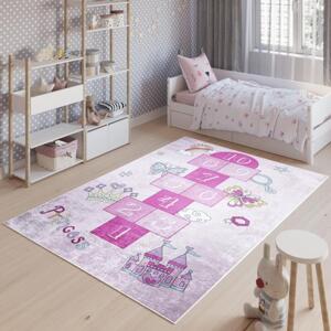 Dětský růžový koberec s číslicemi, TAP__9731 PRINT EMMA-120x170 120x170cm