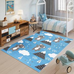 Dětský modrý koberec s medvědy, TAP__DY94C JOLLY FYD-80x150 80x150cm