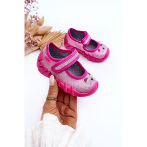 Růžové dětské pantofle s kočičkou, 109P235 PINK__27317-19 19