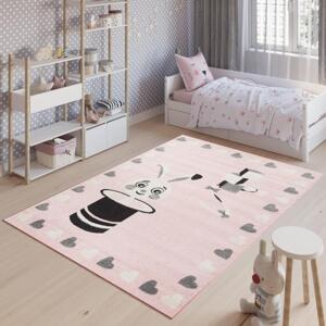 Růžový dětský koberec s obrázkem, TAP__E662A HAPPY FBA-140x200 140x200cm