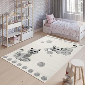 Bílo-šedý koberec pro děti s obrázkem, TAP__E662A HAPPY FBA-140x200 140x200cm