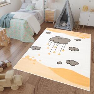 Oranžový koberec pro děti s obrázkem, TAP__DS79B  LUNA EWL-80x150 80x150cm