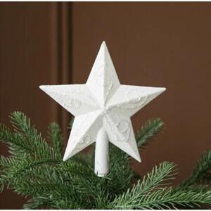 Bílá hvězda na špičku vánočního stromku, KSN145