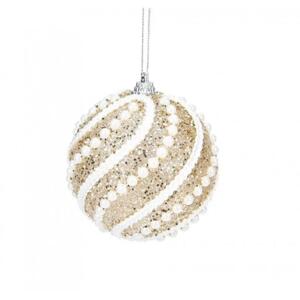 Vánoční zlatá koule s perlami, KSN149