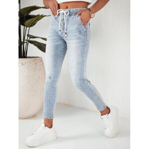 Světle modré dámské džíny s gumou v pase, uy1864-XL XL