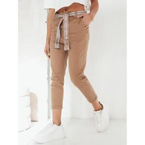 Hnědé dámské kalhoty s páskem, uy1951-L L