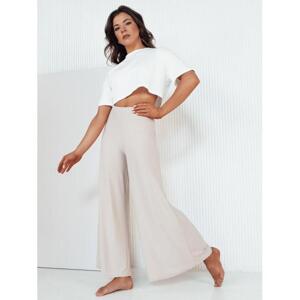 Béžové dámské široké kalhoty, uy2005-UNI UNI
