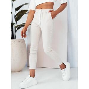 Páskavé dámské kalhoty béžovo-bílé barvy, uy2081-S S