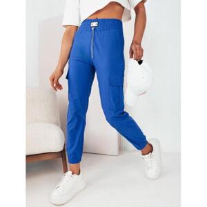 Modré dámské kalhoty s cargo kapsami, uy2069-M/L M/L