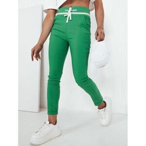 Zelené elegantní kalhoty s vysokým pasem, uy2032-M/L M/L