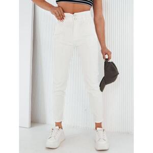 Bílé dámské džíny s vysokým pasem, uy1972-34 34