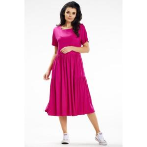 Dámské volné midi šaty v růžové barvě, A633 L