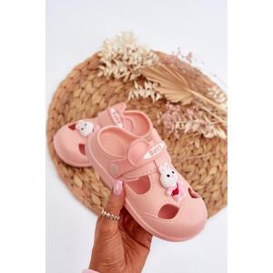 Růžové pěnové pantofle se zdobením, M385 PINK__30718-25 25