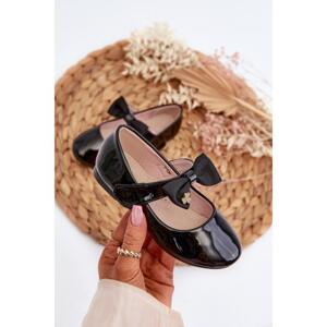 Černé lakované baleríny pro dívky, 24DZ19-7238 BLACK__30830-30 30