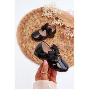 Lakované dívčí baleríny černé barvě, 24DZ19-7239 BLACK__30833-26 26