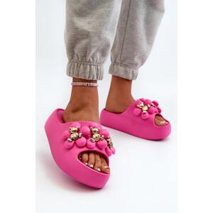 Růžové pantofle na platformě pro dámy, BG181 FUCHSIA__32656-38/39 38/39