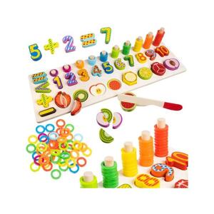 Dřevěná vkládačka ovoce a čísla, MX__5900779946989