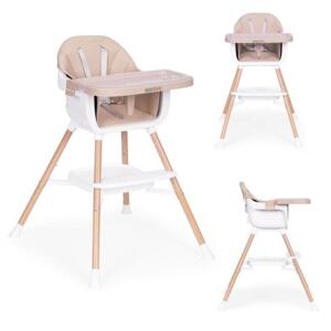 Dětská béžová židle 2v1 ke krmení, Multi__HC508 BEIGE